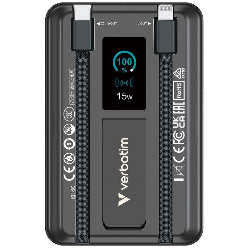 Verbatim Charge'n'Go 10000mAh 5合1 MagSafe行動電源 3C認證