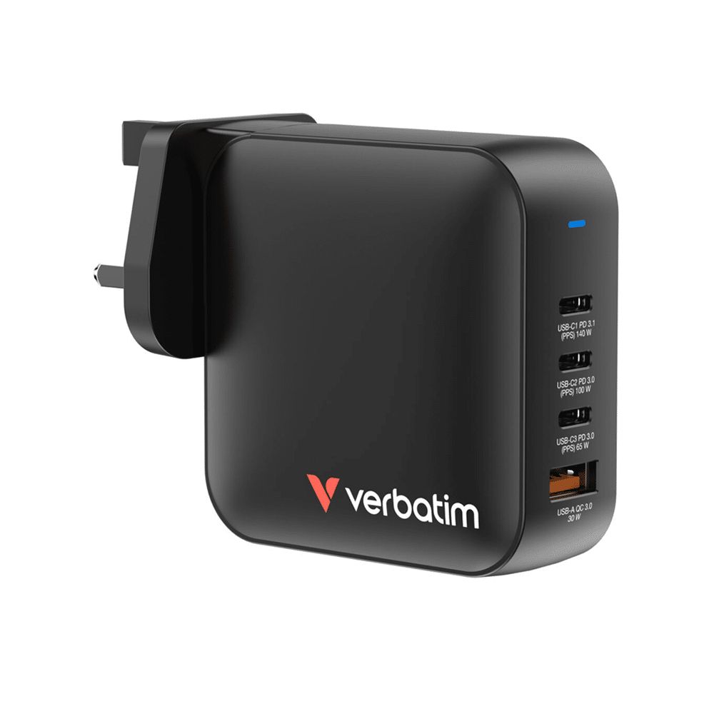 Verbatim 165W GaN 充電器 (MGaN165-4)