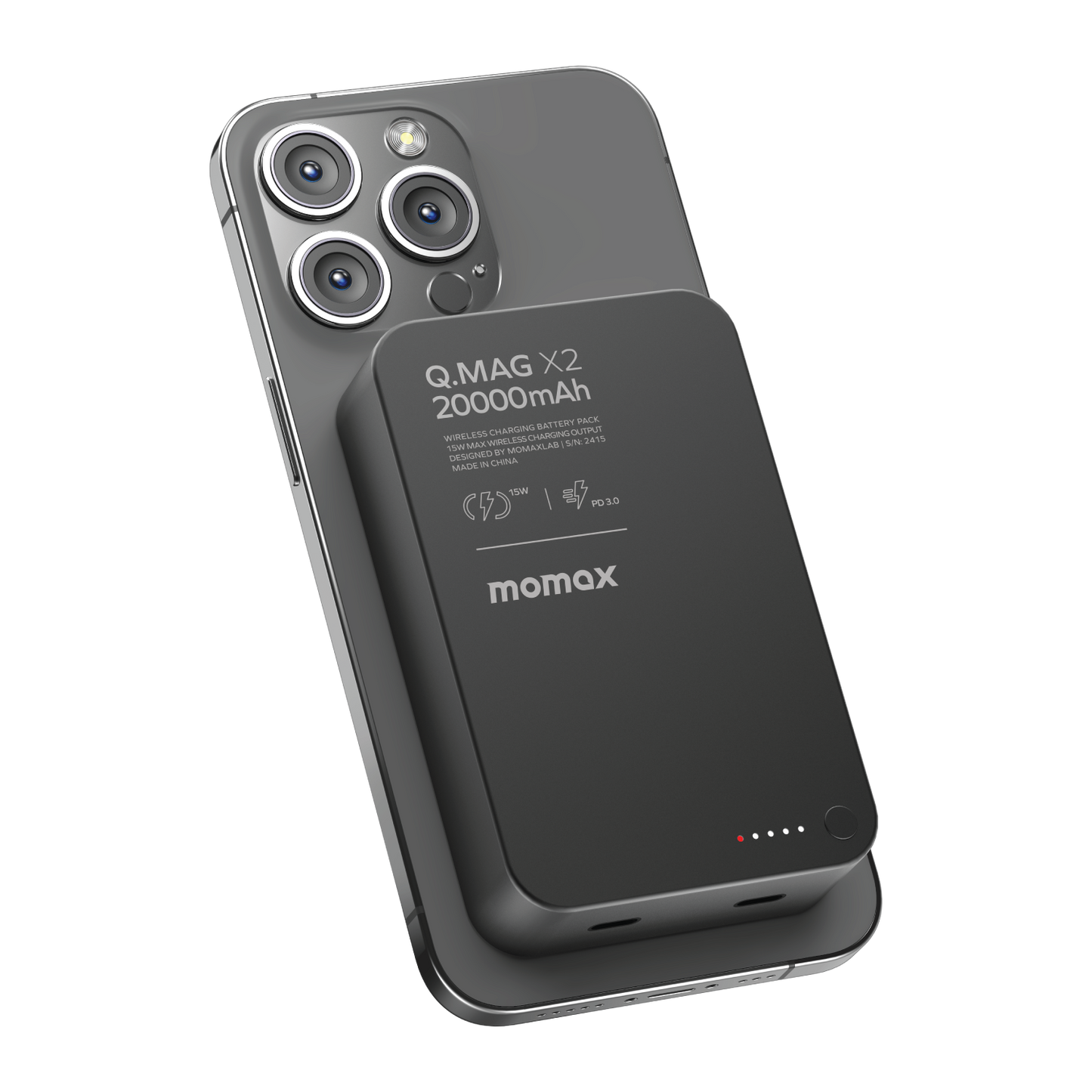 Momax Q.Mag X2 20000mAh 磁吸流動電源 黑色