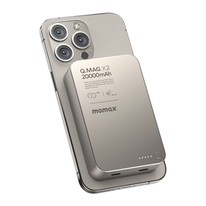 Momax Q.Mag X2 20000mAh 磁吸流動電源 鈦色