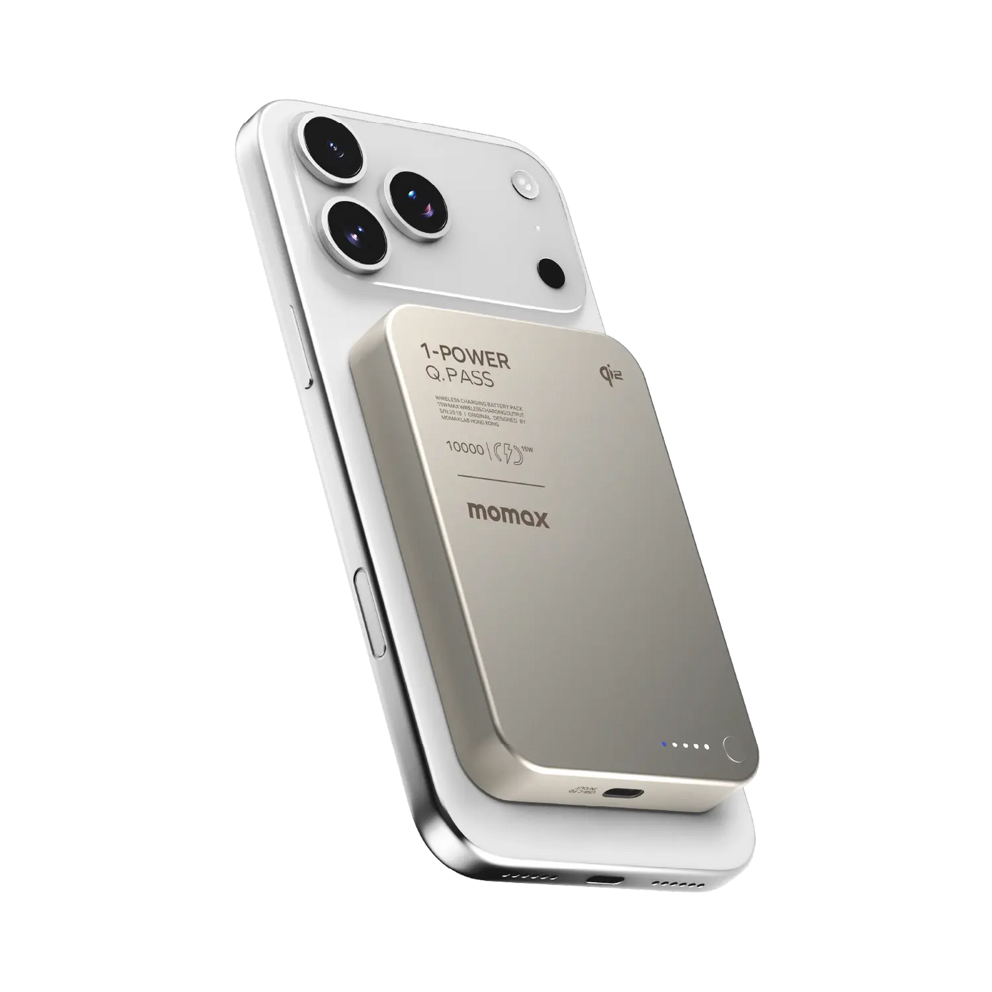Momax Q.Pass 10000mAh Qi2 流動電源 鈦色