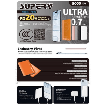 Superv PB05 極致超薄磁吸行動電源 5000mAh